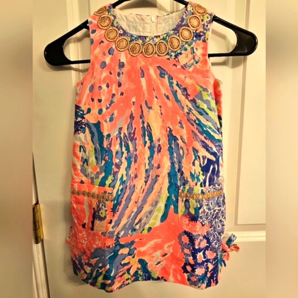 Lilly Pulitzer Girls Rainbow Soleil Classic Shift Dress Size 5